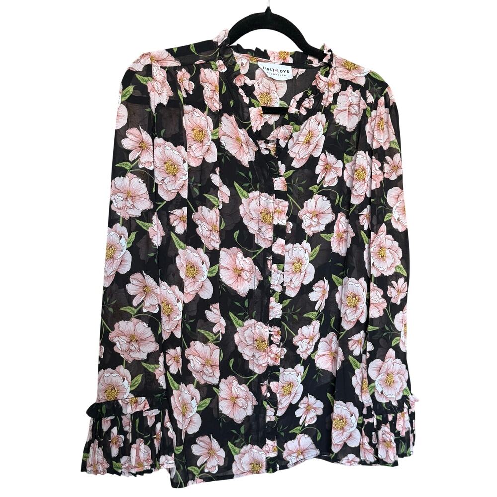 First Love by Lovelyn Gorgeous Floral Blouse S NWoT